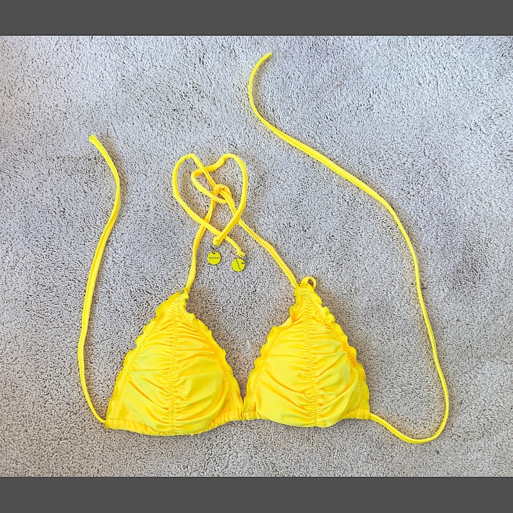 Seafolly neon yellow bikini top